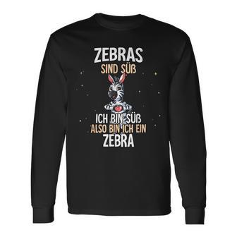 Lustiges Zebra Slogan Langarmshirts Zebras Sind Süß in Schwarz - Seseable