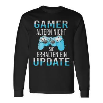 Lustiges Zocken Gamer Update Jungs Gaming Nerd Langarmshirts - Seseable
