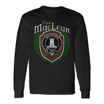 Maclean Clan Crest Scottish Clan Maclean Crest Badge Long Sleeve T-Shirt - Seseable