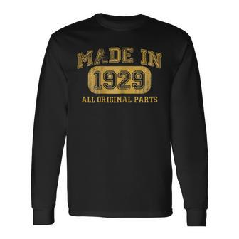 Made In 1929 Birthday Shirt 90Th B-Day 90 Birthday Long Sleeve T-Shirt T-Shirt | Mazezy