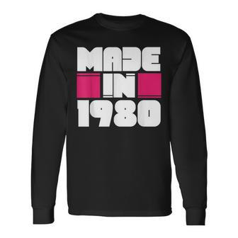 Made In 1980 Awesome Retro Birthday Vintage Born In 1980 Long Sleeve T-Shirt - Seseable