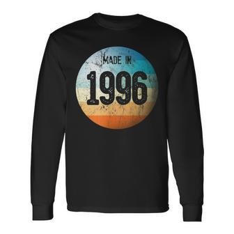 Made In 1996 Vintage Retro Color Globe 23Rd Birthday Long Sleeve T-Shirt | Mazezy