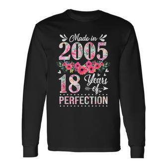 Made In 2005 18 Year Old 18Th Birthday For Girl Women Long Sleeve T-Shirt - Thegiftio UK