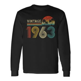 Made In 1963 60 Years Old Vintage 60Th Birthday Gifts Men Women Long Sleeve T-shirt Graphic Print Unisex - Seseable