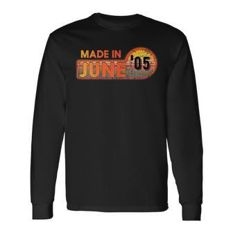 Made In June 2005 Awesome Since 2005 Birthday Vintage Long Sleeve T-Shirt | Mazezy