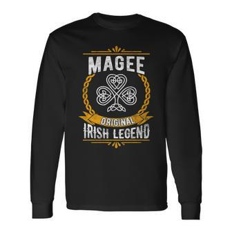 Magee Irish Legend Vintage Celtic Name Long Sleeve T-Shirt - Seseable