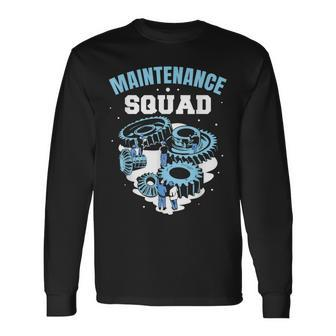 Maintenance Squad Men Worker Maintenance Man Technician Long Sleeve T-Shirt - Seseable