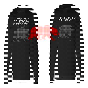 Mama Bear Papa Bear Baby Bear Christmas Mama Bear Plaid Men Women Long Sleeve T-Shirt T-shirt Graphic Print - Thegiftio