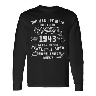 Man Myth Legend 1943 80Th Birthday For 80 Years Old Long Sleeve T-Shirt - Seseable