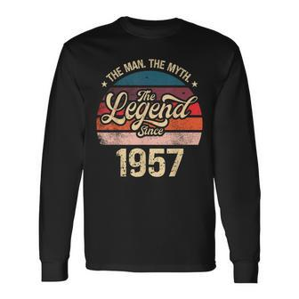 The Man The Myth The Legend Since 1957 Birthday Long Sleeve T-Shirt - Seseable
