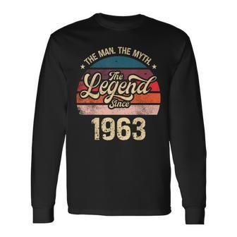 The Man The Myth The Legend Since 1963 Birthday Long Sleeve T-Shirt - Seseable