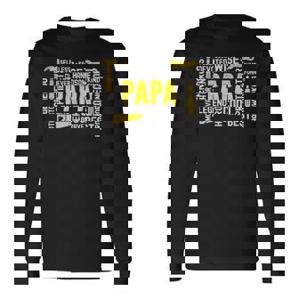 The Man The Myth Legend Motivator Papa Fathers Day Long Sleeve T-Shirt - Thegiftio