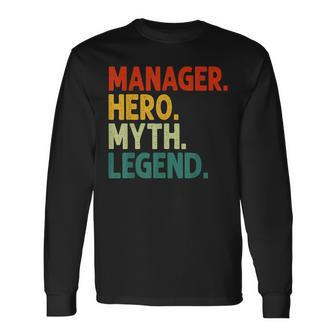 Manager Held Mythos Legende Retro Vintage Manager Langarmshirts - Seseable