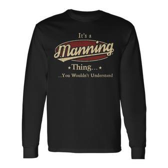 Manning Shirt Personalized Name Shirt Name Print Shirts Shirts With Name Manning V2 Men Women Long Sleeve T-Shirt T-shirt Graphic Print - Thegiftio UK