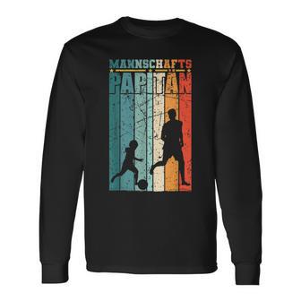 Mannschaftspapitän Vater Sohn Fußballer Fußball Papa Langarmshirts - Seseable