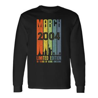 March 2004 T Shirt 16 Year Old Shirt 2004 Birthday Long Sleeve T-Shirt | Mazezy