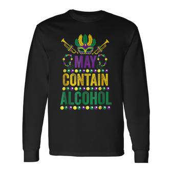 Mardi Gras Beer Drinkers May Contain Alcohol Mardi Gras 2023 Long Sleeve T-Shirt - Seseable