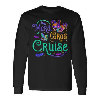 Mardi Gras Cruise Vacation Cruising Mask Party Long Sleeve T-Shirt - Seseable