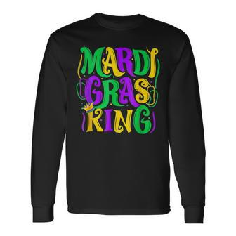 Mardi Gras King New Orleans Fat Tuesdays Long Sleeve T-Shirt - Seseable