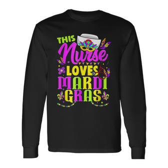 Mardi Gras Nurse This Nurse Loves Mardi Gras Long Sleeve T-Shirt - Seseable