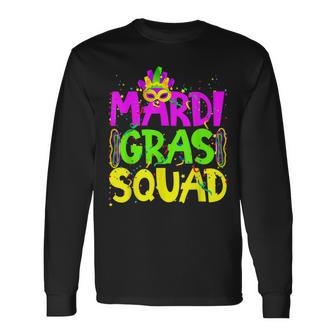 Mardi Gras Squad Party Costume Outfit Mardi Gras Long Sleeve T-Shirt - Thegiftio