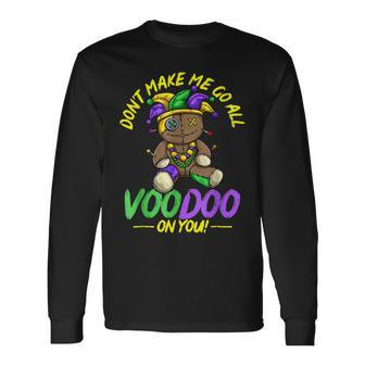 Mardi Gras Voodoo Doll Jester Masquerade Parade Party Long Sleeve T-Shirt - Seseable