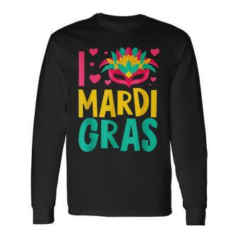 Mardi Gras Yall Celebrating Party L Love Mardi Gras Long Sleeve T-Shirt - Seseable
