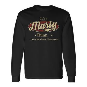 Marty Personalized Name Name Print S With Name Marty Long Sleeve T-Shirt - Seseable