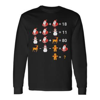 Mathematical Equations Quiz Math Teacher Christmas Men Women Long Sleeve T-Shirt T-shirt Graphic Print - Thegiftio UK