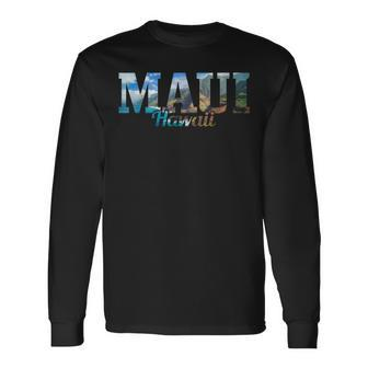 Maui Hawaii Hawaiian Islands Surf Surfing Surfer Long Sleeve T-Shirt T-Shirt | Mazezy