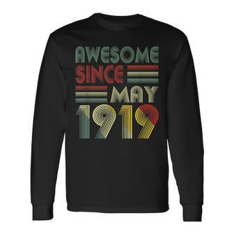 May 1919 Shirt 100 Years Old 100Th Birthday Decorations Long Sleeve T-Shirt T-Shirt | Mazezy UK