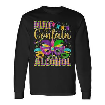 May Contain Alcohol Mardi Gras 2023 Party Costume Long Sleeve T-Shirt - Seseable
