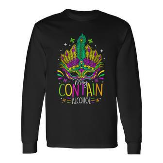 May Contain Alcohol Mardi Gras Parade Costume Long Sleeve T-Shirt - Seseable