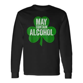May Contain Alcohol Saint Patricks Day Long Sleeve T-Shirt - Seseable