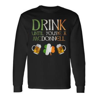 Mcdonnell Name For Proud Irish From Ireland Long Sleeve T-Shirt - Seseable