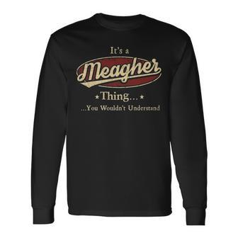 Meagher Personalized Name Name Print S With Name Meagher Long Sleeve T-Shirt - Seseable