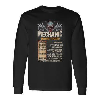Mechanic Hourly Rate Set Labor Prizes Car Fathers Day Long Sleeve T-Shirt T-Shirt | Mazezy