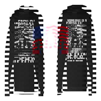 Memorial Day Remember The Proud Veteran Military Vintage Long Sleeve T-Shirt - Thegiftio