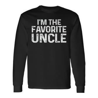 Mens Uncle Funny - Im The Favorite Uncle Men Women Long Sleeve T-shirt Graphic Print Unisex - Seseable