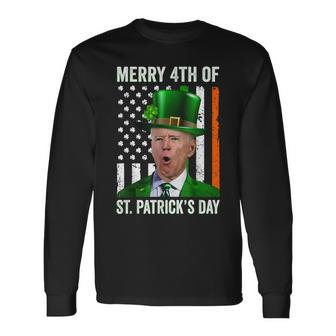 Merry 4Th Of St Patricks Day Joe Biden Leprechaun Hat Long Sleeve T-Shirt T-Shirt | Mazezy