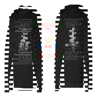 Merry Liftmas Ugly Christmas Santa Claus Gym Workout V4 Men Women Long Sleeve T-Shirt T-shirt Graphic Print - Thegiftio