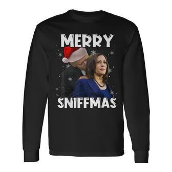 Merry Sniffmas Santa Joe Biden Anti Biden Sniffer Christmas Men Women Long Sleeve T-shirt Graphic Print Unisex - Seseable