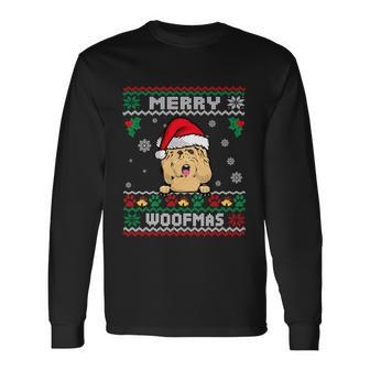 Merry Woofmas Goldendoodle Dog Ugly Christmas Sweater Cool Long Sleeve T-Shirt - Monsterry UK