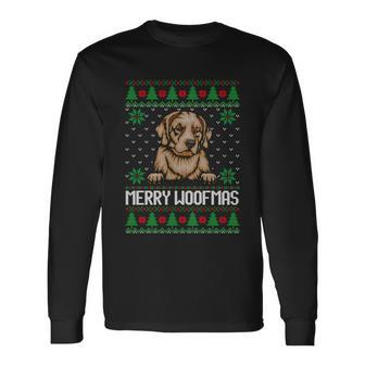 Merry Woofmas Ugly Christmas Sweater Long Sleeve T-Shirt - Monsterry AU