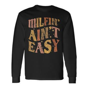 Milfin Aint Easy Colorful Text Stars Blink Blink Long Sleeve T-Shirt | Mazezy