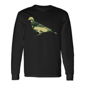 Military Dove Camo Men Print Us Pigeon Bird Veteran Long Sleeve T-Shirt - Seseable