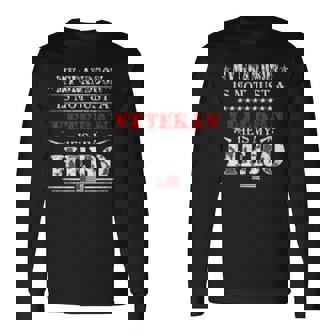 Military Veteran My Grandson Us Veteran My Hero Long Sleeve T-Shirt T-Shirt | Mazezy