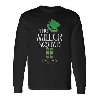 Miller Name The Miller Squad Leprechaun V2 Long Sleeve T-Shirt - Seseable