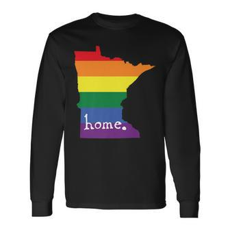 Minnesota Gay Pride Lgbt Rainbow Home State Men Women Long Sleeve T-Shirt T-shirt Graphic Print - Thegiftio UK