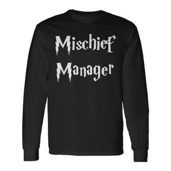 Mischief Manager Mom & Dad Long Sleeve T-Shirt - Seseable